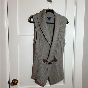 Chaps sleeveless long sweater vest